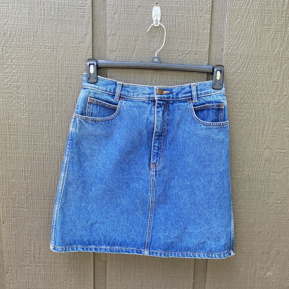 Vintage High Waist Mini Skirt Denim Size M